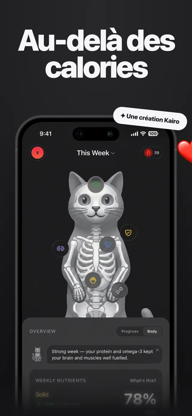 Body Map de Kairo montrant comment ton alimentation nourrit chaque système du corps