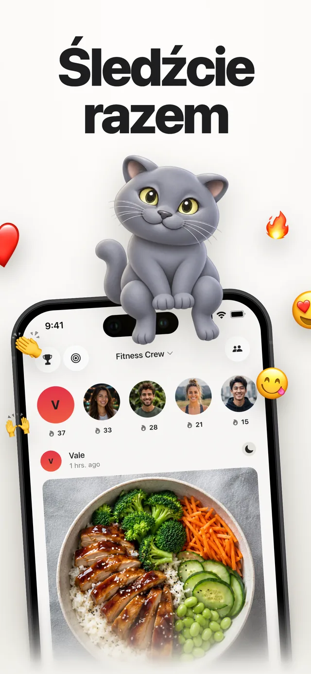 Feed grupy w Kairo z udostępnionymi posiłkami i reakcjami emoji